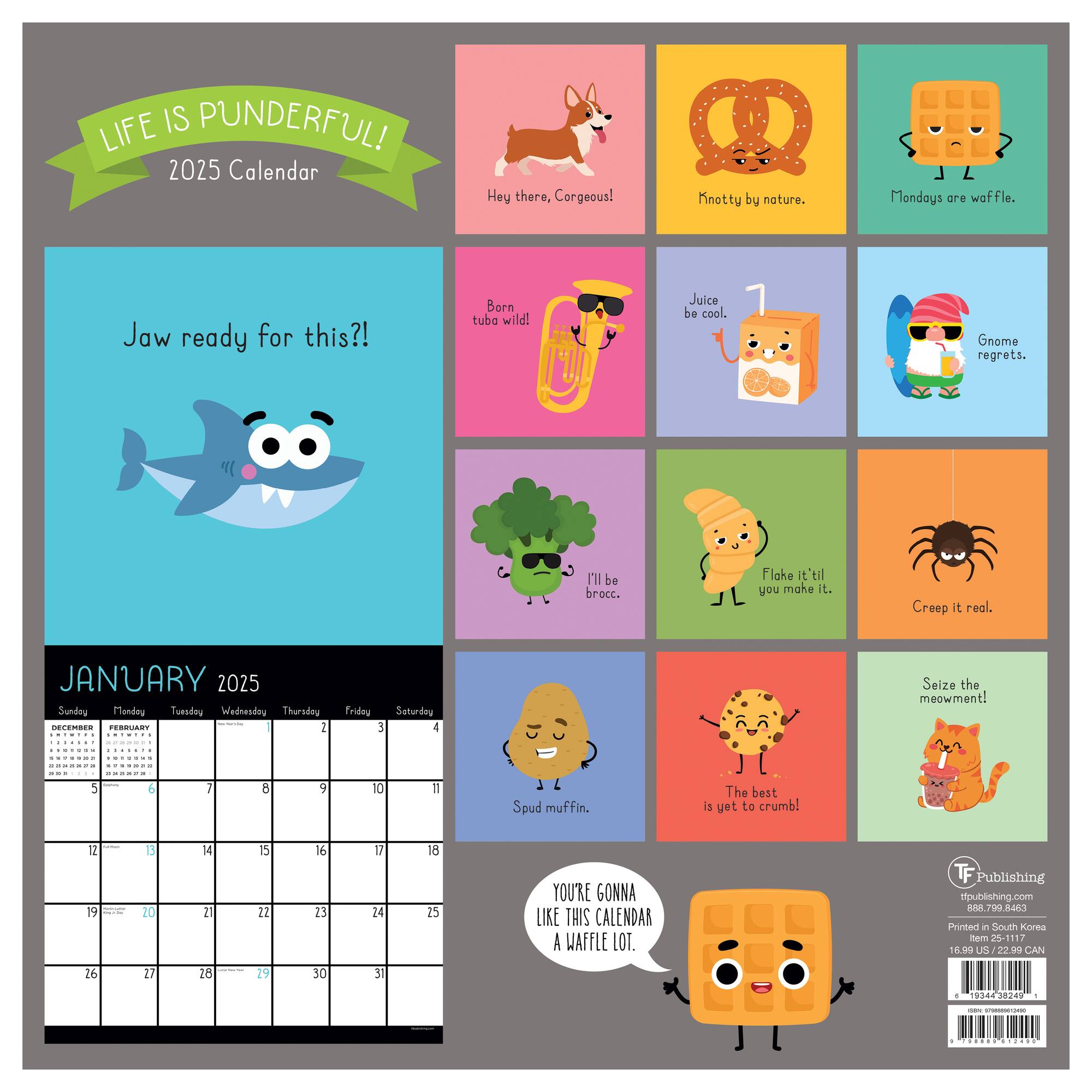 TF Publishing 2025 Puns of Fun Wall Calendar